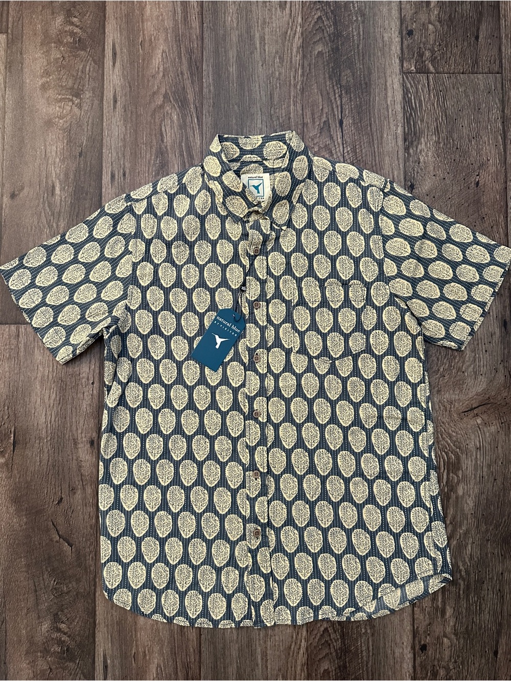 Natural Blue Button Down Shirt Men’s Size M Multicolour Floral